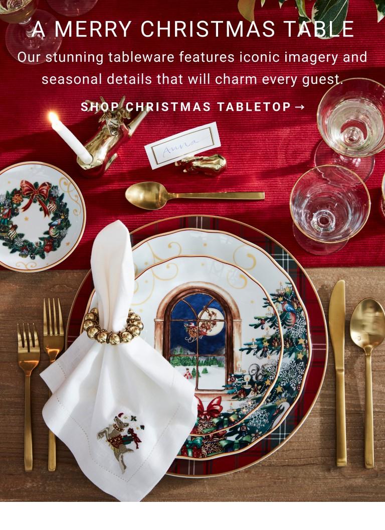 Our stunning tableware features iconi imagery and seasonal details that will charm every guest. | Shop Christmas Tabletop